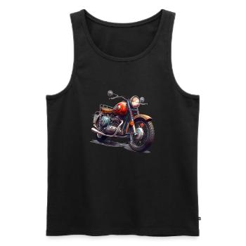 Motorrad Fahren ist ein Lebensgefühl - Männer Premium Bio Tank Top - Schwarz - Vorne - AI Model Male 178 light (178cm)