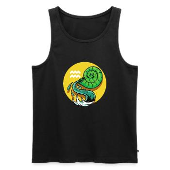 Zodiac - Star Sign - Aquarius - neg - Männer Premium Bio Tank Top - Schwarz - Vorne - Michal (187cm)