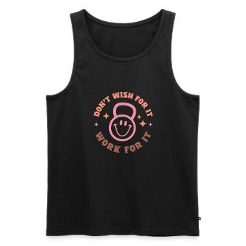Don ́t Wish for it Work for it - Men's Premium Organic Tank Top - black - Front - AI Model Male 178 light (178cm)