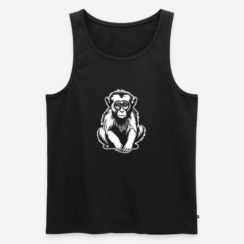 Monkey Monkey Monkey Face Jungle - Men's Premium Organic Tank Top - black