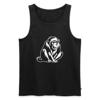 Monkey Monkey Monkey Face Jungle - Men's Premium Organic Tank Top - black - Front - AI Model Male 178 light (178cm)