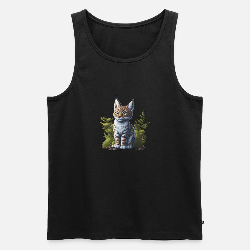 Kleiner Luchs - Männer Premium Bio Tank Top - Schwarz