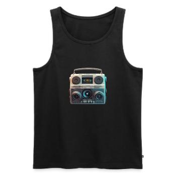 Soundblaster - Débardeur bio Premium Homme - noir - Devant - Michal (187cm)