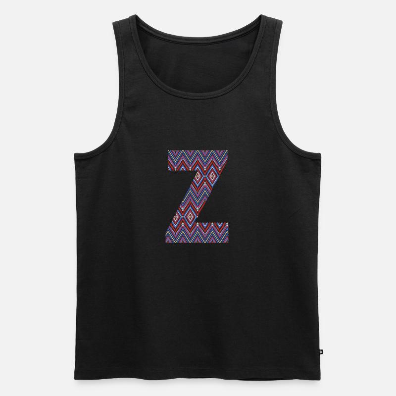Monogramm Buchstabe Z - geometrisches Muster - Männer Premium Bio Tank Top - Schwarz
