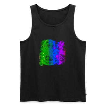 Graffiti-Stil Splash Hip Hop Farben Maler Farbe - Männer Premium Bio Tank Top - Schwarz - Vorne - Michal (187cm)