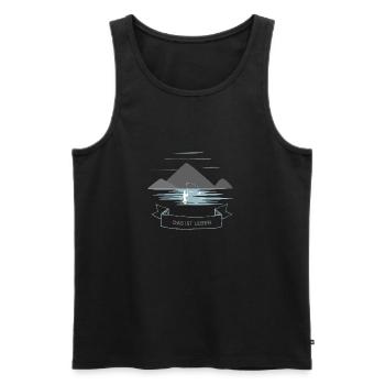 Fischen Das ist Leben - Männer Premium Bio Tank Top - Schwarz - Vorne - Michal (187cm)