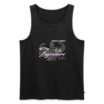 Fitness Legendare - Männer Premium Bio Tank Top - Schwarz - Vorne - Michal (187cm)