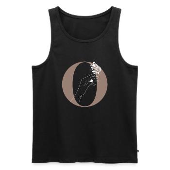 letter o magic butterfly - Men's Premium Organic Tank Top - black - Front - AI Model Male 178 light (178cm)