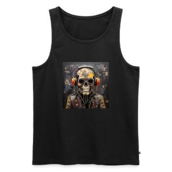 SKULL STREET ART - Débardeur bio Premium Homme - noir - Devant - AI Model Male 178 light (178cm)