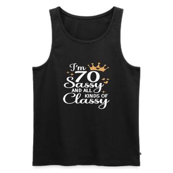 I´m 70 Sassy and all Kinds of Classy - Männer Premium Bio Tank Top - Schwarz - Vorne - AI Model Male 178 light (178cm)