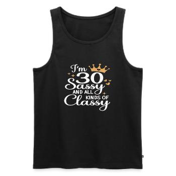I´m 30 Sassy and all Kinds of Classy - Männer Premium Bio Tank Top - Schwarz - Vorne - AI Model Male 178 light (178cm)