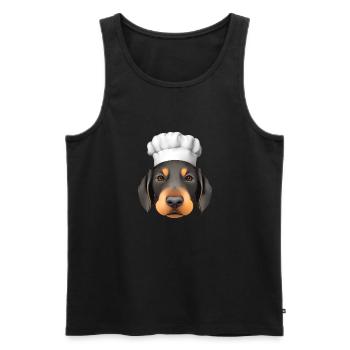 Doberman dresseur chien Doberman chiot Doberman - Débardeur bio Premium Homme - noir - Devant - AI Model Male 178 light (178cm)