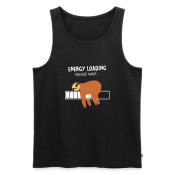 Energy Loading Bitte warten - Faultier Chill Lazy - Männer Premium Bio Tank Top - Schwarz - Vorne - Michal (187cm)