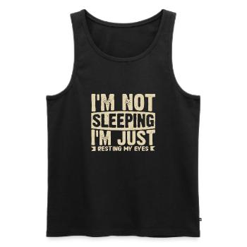 I ́m not Sleeping I ́m just resting my Eyes - Men's Premium Organic Tank Top - black - Front - AI Model Male 178 light (178cm)