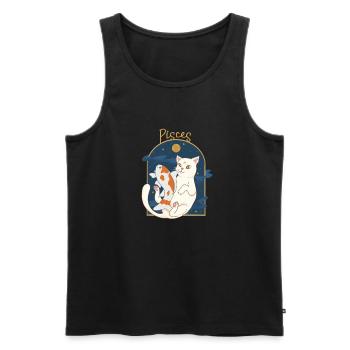 Pisces Zodiac Sign Cat - Männer Premium Bio Tank Top - Schwarz - Vorne - Michal (187cm)