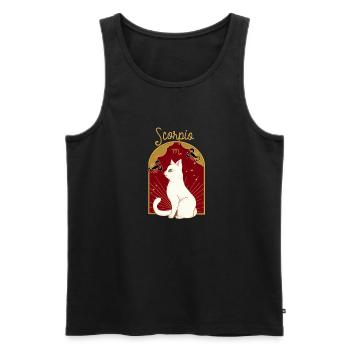 Scorpio Zodiac Sign Cat - Männer Premium Bio Tank Top - Schwarz - Vorne - Michal (187cm)