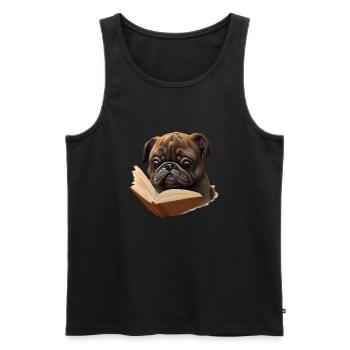 Bulldog Dogs Lire le livre Dog Dogs Owners - Débardeur bio Premium Homme - noir - Devant - Michal (187cm)