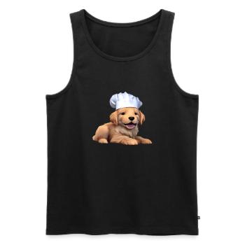 Golden Retriever Cooking Dogs Gastronom Puppy - Débardeur bio Premium Homme - noir - Devant - Michal (187cm)