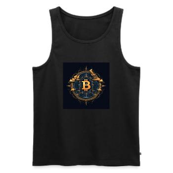 Bitcoin Logo Modern Stylish Desgin - Men's Premium Organic Tank Top - black - Front - AI Model Male 178 light (178cm)