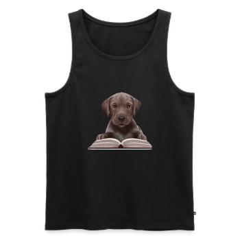 Labradorbesitzer Labrador Retriever Buch lesen - Männer Premium Bio Tank Top - Schwarz - Vorne - Michal (187cm)