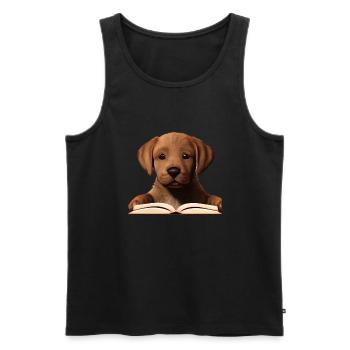 Labradorbesitzer Buch lesen Labrador Retriever - Männer Premium Bio Tank Top - Schwarz - Vorne - Michal (187cm)