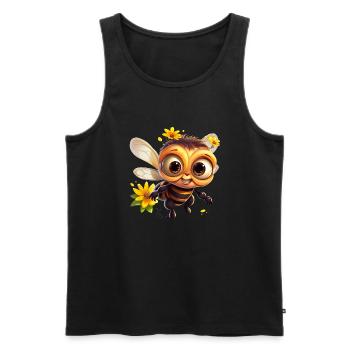 Drôle d’abeille mellifère - Débardeur bio Premium Homme - noir - Devant - Michal (187cm)