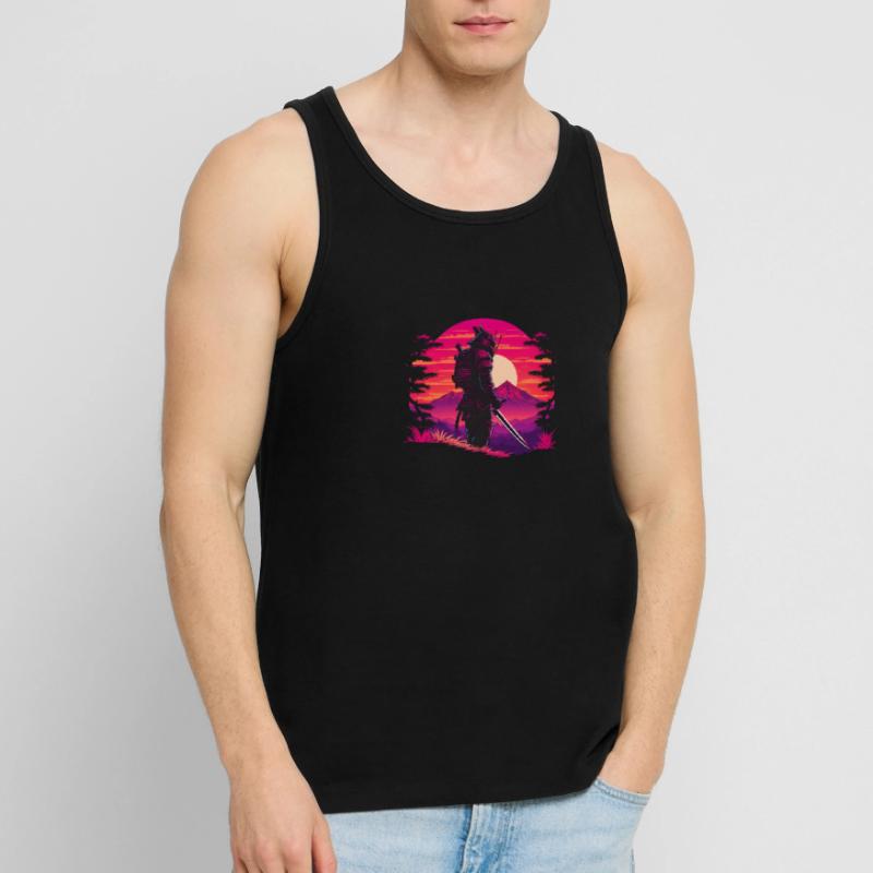 Synthwave Sci-Fi Samurai Men's Premium Organic Tank Top