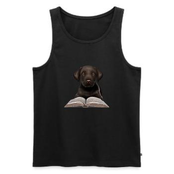 Labradorbesitzer Buch lesen Labrador Retriever - Männer Premium Bio Tank Top - Schwarz - Vorne - Michal (187cm)