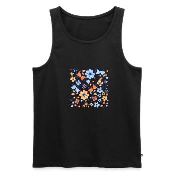 Wildblumen-Geschenkidee - Männer Premium Bio Tank Top - Schwarz - Vorne - Michal (187cm)