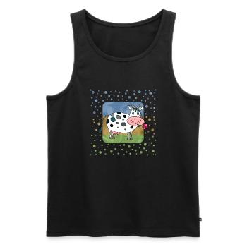 Cow - Men's Premium Organic Tank Top - black - Front - AI Model Male 178 light (178cm)