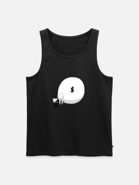 Bee & Hold-Up - B&W - Men's Premium Organic Tank Top - black