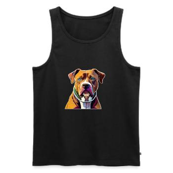 American Staffordshire Terrier - Men's Premium Organic Tank Top - black - Front - AI Model Male 178 light (178cm)