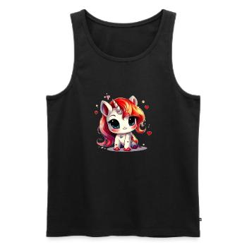 Unicorn and hearts - Fantasy Love - Men's Premium Organic Tank Top - black - Front - Michal (187cm)