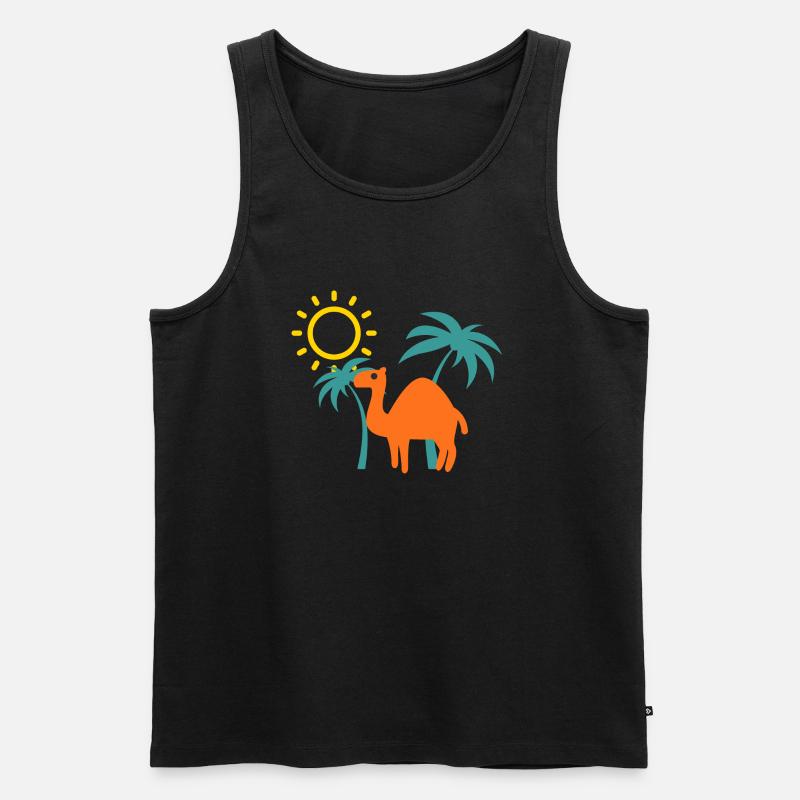 Kamelpalmen - Männer Premium Bio Tank Top - Schwarz