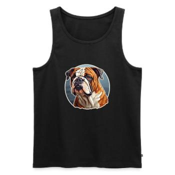 English Bulldog Dog Breed Dog - Men's Premium Organic Tank Top - black - Front - Michal (187cm)