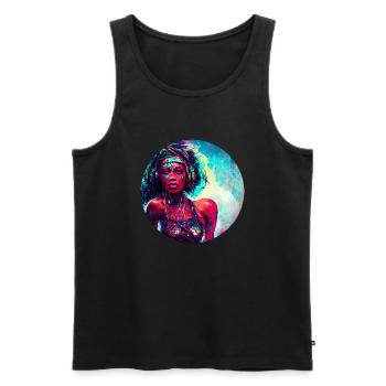 Colorful Abstract Woman Art - Männer Premium Bio Tank Top - Schwarz - Vorne - AI Model Male 178 light (178cm)