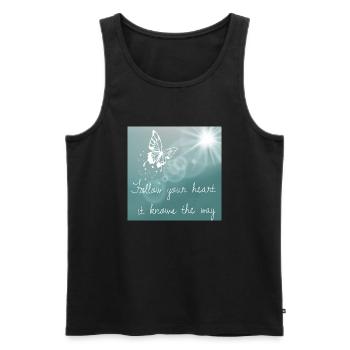 Englischer Spruch verfolge dein herz - Männer Premium Bio Tank Top - Schwarz - Vorne - AI Model Male 178 light (178cm)