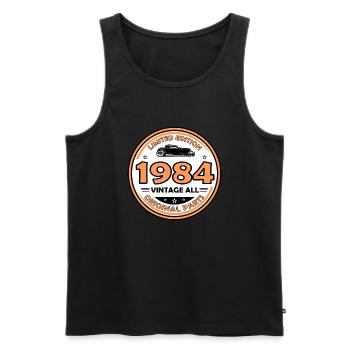 vintage 1984 - Men's Premium Organic Tank Top - black - Front - Michal (187cm)