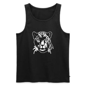 Panther Raubtier Dschungel Wildkatze - Männer Premium Bio Tank Top - Schwarz - Vorne - Michal (187cm)