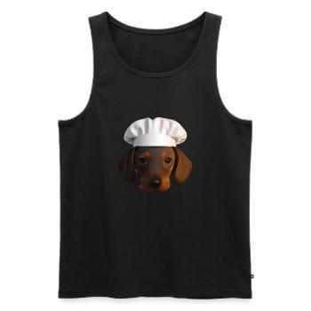 Gastronom Hund Dackelwelpe Dachshund Kochen Hunde - Männer Premium Bio Tank Top - Schwarz - Vorne - Michal (187cm)