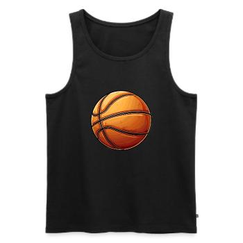 Basketball motif - Men's Premium Organic Tank Top - black - Front - Michal (187cm)