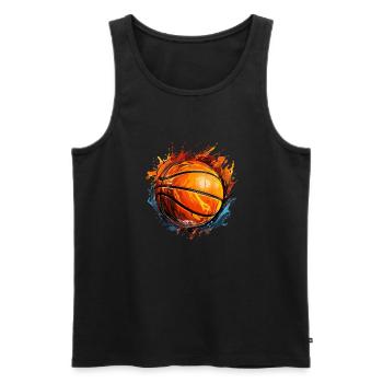 Basketball with colorful flames clipart - Men's Premium Organic Tank Top - black - Front - Michal (187cm)