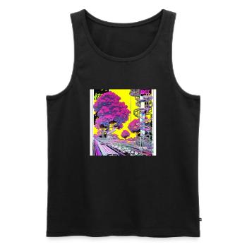 Blooming imagination - Men's Premium Organic Tank Top - black - Front - AI Model Male 178 light (178cm)
