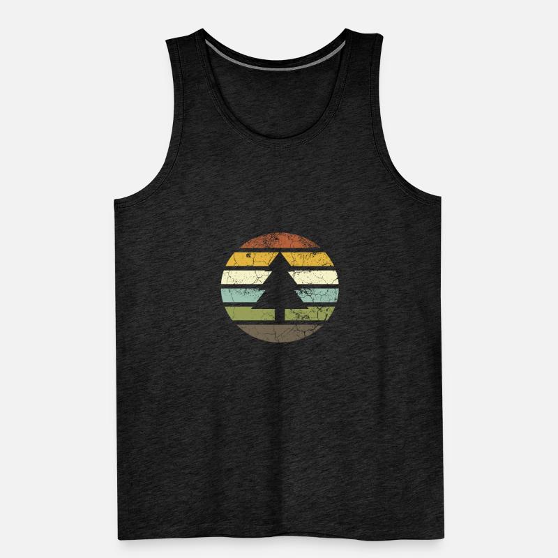 Retro pine tree Men's Premium Organic Tank Top