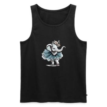 Zouzou der Elefant mit dem Tutu - Männer Premium Bio Tank Top - Schwarz - Vorne - AI Model Male 178 light (178cm)