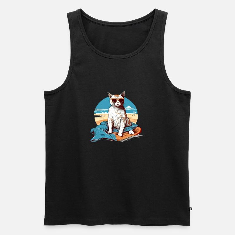 Liko die Pascha-Katze - Männer Premium Bio Tank Top - Schwarz