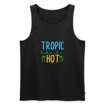 Tropique comme s’il faisait chaud - Débardeur bio Premium Homme - noir - Devant - AI Model Male 178 light (178cm)