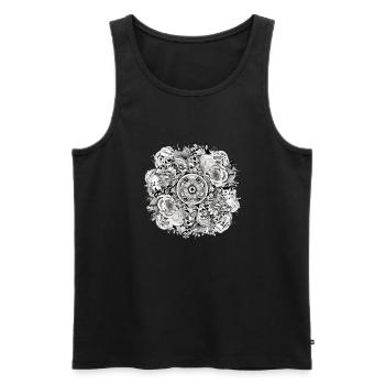 Mandala Zen n°2 - Débardeur bio Premium Homme - noir - Devant - AI Model Male 178 light (178cm)