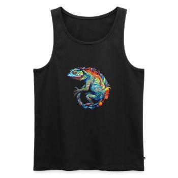 lizzard_art - Men's Premium Organic Tank Top - black - Front - Michal (187cm)