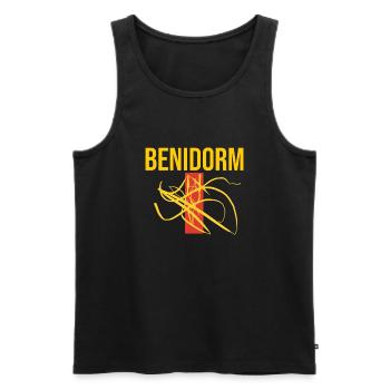 Benidorm T-Shirt Souvenir Benidorm Sweater - Men's Premium Organic Tank Top - black - Front - AI Model Male 178 light (178cm)